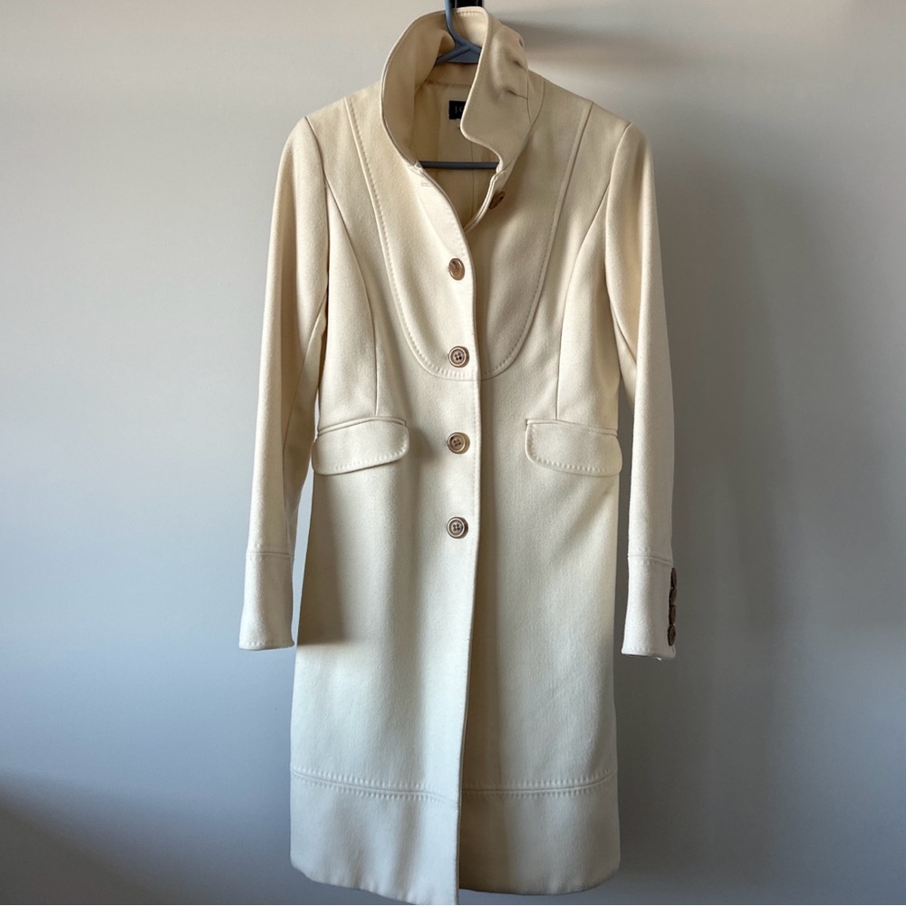 J Crew Ivory Wool Coat size 2